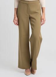 Pantalon large tissage popeline taille normale vert MASSCOB femme