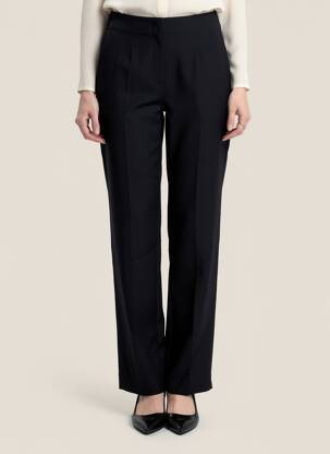 Pantalon droit stretch taille normale noir FORTE-FORTE femme