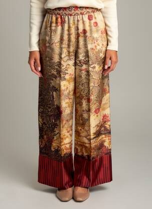 Pantalon large taille normale taille normale beige PIERRE LOUIS MASCIA femme