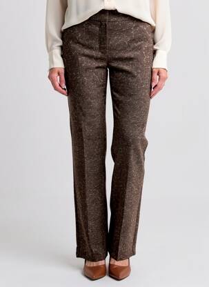 Pantalon droit taille élastique taille normale marron SIYU femme