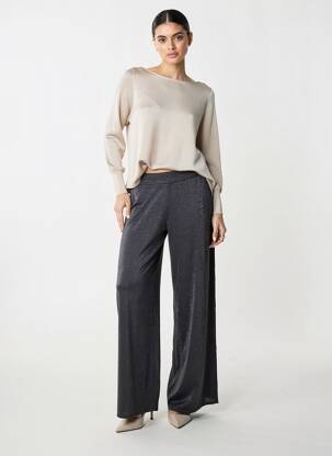 Pantalon large taille normale taille normale noir MALIPARMI femme