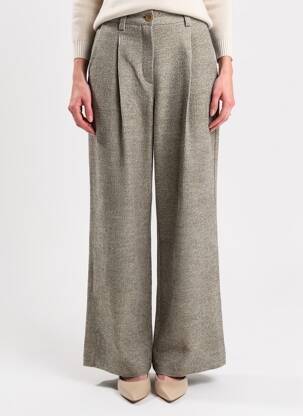 Pantalon large fermeture zippée sous rabat boutonné taille normale gris ALYSI femme