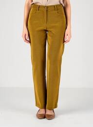 Pantalon droit stretch taille normale jaune MOMONI femme