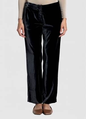 Pantalon droit taille normale taille normale bleu MALIPARMI femme