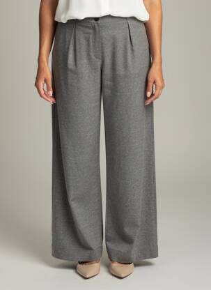 Pantalon large fermeture zippée sous rabat boutonné taille normale gris PHISIQUE DU ROLE femme