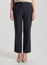 Pantalon droit tissage popeline taille normale bleu MASSCOB femme