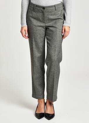 Pantalon droit fermeture zippée sous rabat boutonné taille normale gris BELLA JONES femme