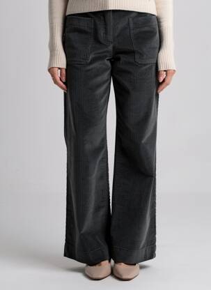 Pantalon large fermeture zippée sous rabat avec crochet taille normale vert MASSCOB femme