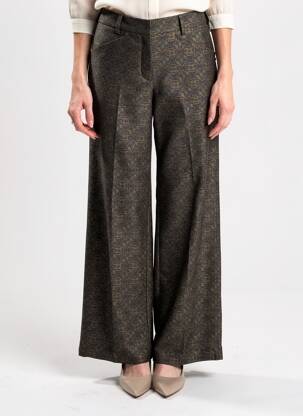 Pantalon large fermeture zippée sous rabat avec crochet taille normale noir MARGAUX LONNBERG femme
