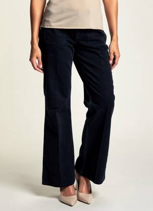 Pantalon droit fermeture zippée sous rabat boutonné taille normale bleu VANESSA BRUNO femme