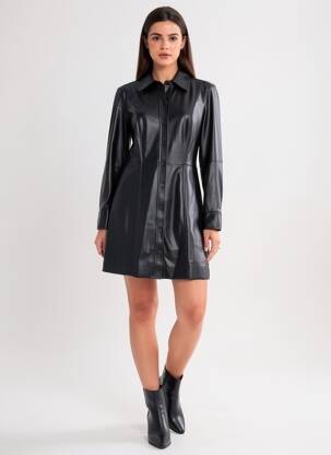 Robe courte manches longues manches longues noir RAILS femme