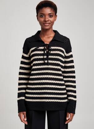 Pull coupe droite manches longues noir VANESSA BRUNO femme