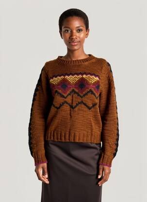 Pull coupe cintrée manches longues marron MAISON HOTEL femme