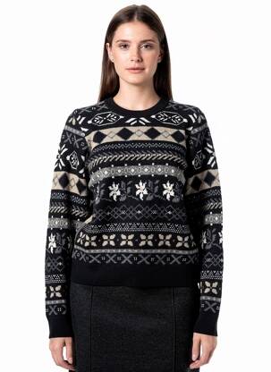 Pull coupe droite manches longues noir SKALL STUDIO femme
