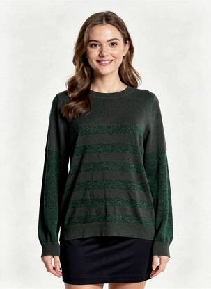 Pull coupe cintrée manches longues vert BELLEROSE femme