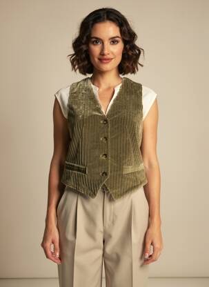 Gilet sans manche coupe cintrée vert GOODMATCH femme
