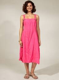 Robe mi-longue sans manche sans manche rose MALOKA femme