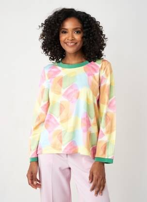Pull coupe droite manches longues jaune MADE IN SENS femme