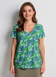 T-shirt imprimé fantaisie manches courtes vert MADE IN SENS femme