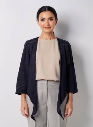 Gilet manches longues manches 3/4 bleu ORIENTIQUE NATURALLY femme