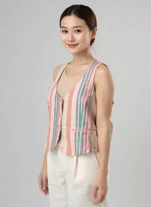 Gilet sans manche doublure beige SURKANA femme