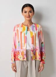 Gilet manches longues fermeture boutonnée sur le devant orange MALOKA femme
