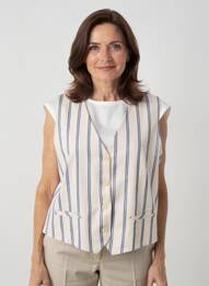Gilet sans manche poches blanc ANDAM femme