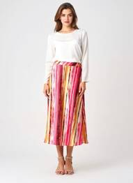 Jupe longue coupe droite rose SURKANA femme