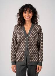 Gilet manches longues resserrée sur le bas marron MALIPARMI femme