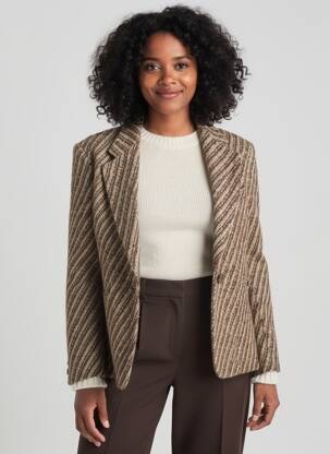 Blazer poches marron LAURENCE BRAS femme