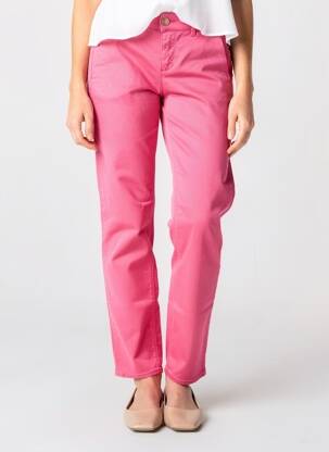 Pantalon chino tissage popeline taille normale rose HAPPY femme