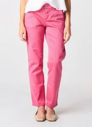 Pantalon chino tissage popeline taille normale rose HAPPY femme
