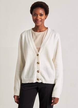 Gilet manches longues coupe cintrée beige LAURE + MAX femme