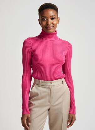 Pull col roulé coupe cintrée manches longues rose SINEQUANONE femme