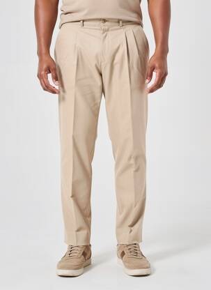 Pantalon slim tissage popeline taille normale beige BUCK homme