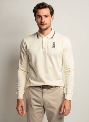 Polo manches longues manches longues beige MARINA MILITAIRE homme
