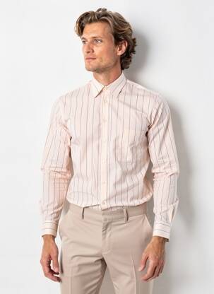 Chemise manches longues coupe droite rose CARREL homme
