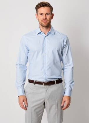 Chemise manches longues coupe droite bleu BOGGI MILANO homme