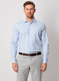 Chemise manches longues coupe droite bleu BOGGI MILANO homme