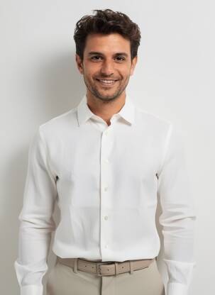 Chemise manches longues coupe droite blanc BOGGI MILANO homme