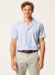 Chemise manches courtes imprimé fantaisie bleu CARUSO homme