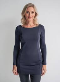 Robe courte manches longues manches longues bleu SANS MARQUE femme