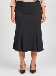 Jupe mi-longue coupe évasée noir TELMAIL femme