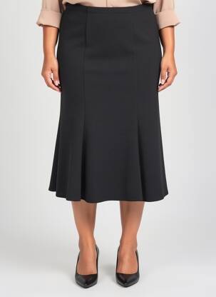 Jupe mi-longue coupe évasée noir TELMAIL femme