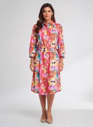 Robe mi-longue manches 3/4 manches 3/4 rouge K-DESIGN femme
