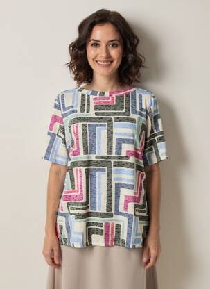 T-shirt stretch manches courtes bleu CECIL femme