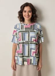 T-shirt stretch manches courtes bleu CECIL femme