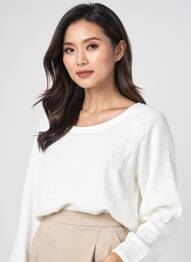 T-shirt manches longues manches longues blanc POISSONS BLANCS femme