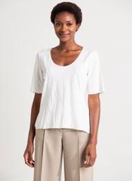 T-shirt stretch manches courtes blanc OUI femme