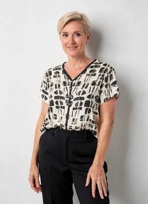 T-shirt imprimé fantaisie manches courtes beige KALISSON femme